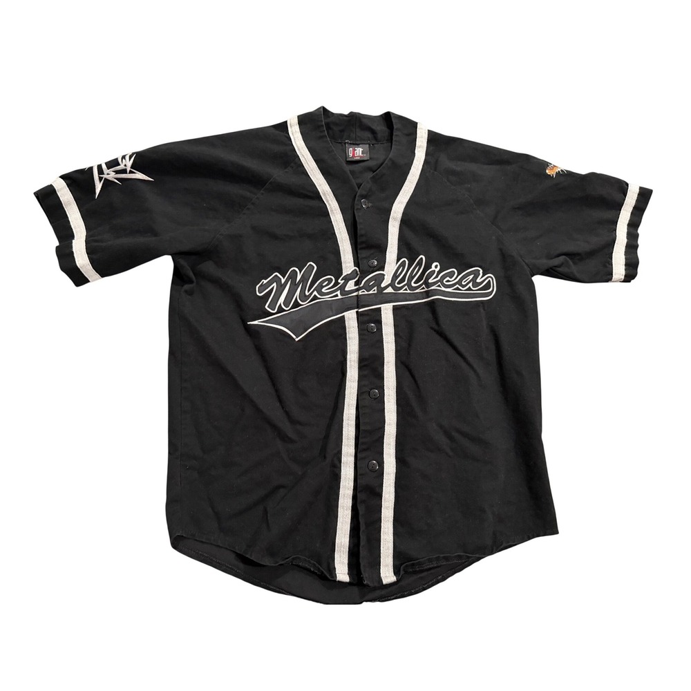 Giant Metallica Baseball Jersey Mens L Black 1998 Vintage Band Merch